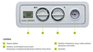 pannello comandi caldaia a condensazione beretta green