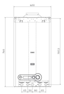 Caldaia Riello Start KI 24 kw a camera aperta dimensioni